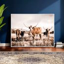 Texas Longhorn Cattle Wall Art Canvas Print, Sepia Western by MyGreatCanvas | Canvas Wall Art Prints | Photo Prints & Wall Decor