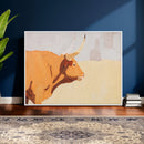 Minimal Longhorn Bull Wall Art Canvas Print, Neutral Western by MyGreatCanvas | Canvas Wall Art Prints | Photo Prints & Wall Decor