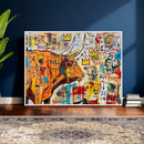 Basquiat Style Bull Graffiti Wall Art Canvas Print, Street by MyGreatCanvas | Canvas Wall Art Prints | Photo Prints & Wall Decor
