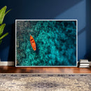 Turquoise Ocean Boat Wall Art Canvas Print by MyGreatCanvas | Canvas Wall Art Prints | Photo Prints & Wall Decor