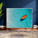 Minimalist Boat Wall Art Canvas Print, Aerial Sea Landscape by MyGreatCanvas | Canvas Wall Art Prints | Photo Prints & Wall Decor