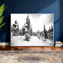Black and White Snowy Pine Forest Wall Art Canvas Print, by MyGreatCanvas | Canvas Wall Art Prints | Photo Prints & Wall Decor