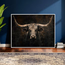 Vintage Longhorn Bull Wall Art Canvas Print – Rustic Western by MyGreatCanvas | Canvas Wall Art Prints | Photo Prints & Wall Decor