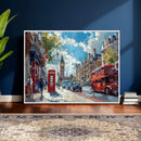 London Street Canvas Wall Art — Big Ben Red Bus Print | Oil by MyGreatCanvas | Canvas Wall Art Prints | Photo Prints & Wall Decor