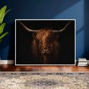 Highland Cow Wall Art Canvas Print – Moody Dark Rustic by MyGreatCanvas | Canvas Wall Art Prints | Photo Prints & Wall Decor