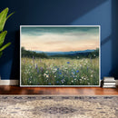 Wildflower Meadow Oil Painting Canvas — Daisy Lavender