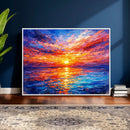 Colorful Knife Ocean Sunset Canvas — Orange Pink Teal by MyGreatCanvas | Canvas Wall Art Prints | Photo Prints & Wall Decor