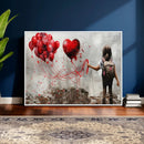 Girl Graffiti Wall Art Canvas Print, Red Balloon Heart by MyGreatCanvas | Canvas Wall Art Prints | Photo Prints & Wall Decor
