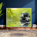 Plumeria Frangipani Black Stone Canvas | White Flower Spa by MyGreatCanvas | Canvas Wall Art Prints | Photo Prints & Wall Decor