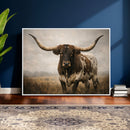 Longhorn Bull Wall Art Canvas Print, Western Farmhouse by MyGreatCanvas | Canvas Wall Art Prints | Photo Prints & Wall Decor