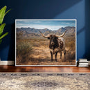 Texas Longhorn Bull Wall Art Canvas Print, Western Farmhouse by MyGreatCanvas | Canvas Wall Art Prints | Photo Prints & Wall Decor