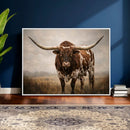 Texas Longhorn Canvas Wall Art Western Bull Desert Moody by MyGreatCanvas | Canvas Wall Art Prints | Photo Prints & Wall Decor