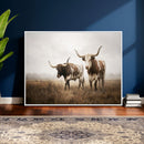 Texas Longhorn Canvas Wall Art Western Bull Desert Moody by MyGreatCanvas | Canvas Wall Art Prints | Photo Prints & Wall Decor
