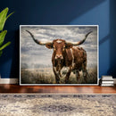 Texas Longhorn Canvas Wall Art Western Bull Desert Moody by MyGreatCanvas | Canvas Wall Art Prints | Photo Prints & Wall Decor