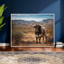 Texas Longhorn Canvas Wall Art Western Bull Desert Moody by MyGreatCanvas | Canvas Wall Art Prints | Photo Prints & Wall Decor