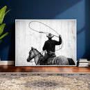 Cowboy Lasso Canvas Wall Art, Black White Western Horse by MyGreatCanvas | Canvas Wall Art Prints | Photo Prints & Wall Decor