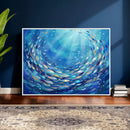 School of Fish Canvas Print | Blue Ocean Underwater Wall Art by MyGreatCanvas | Canvas Wall Art Prints | Photo Prints & Wall Decor