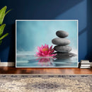 Zen Canvas Wall Art Lotus Flower Stacked Stones Teal Spa by MyGreatCanvas | Canvas Wall Art Prints | Photo Prints & Wall Decor