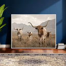 Rustic Texas Longhorn Cow Canvas Wall Art Print, Rustic Farm Animal Photography Print, Farmhouse Country Decor, Western Ranch Art by MyGreatCanvas | Canvas Wall Art Prints | Photo Prints & Wall Decor
