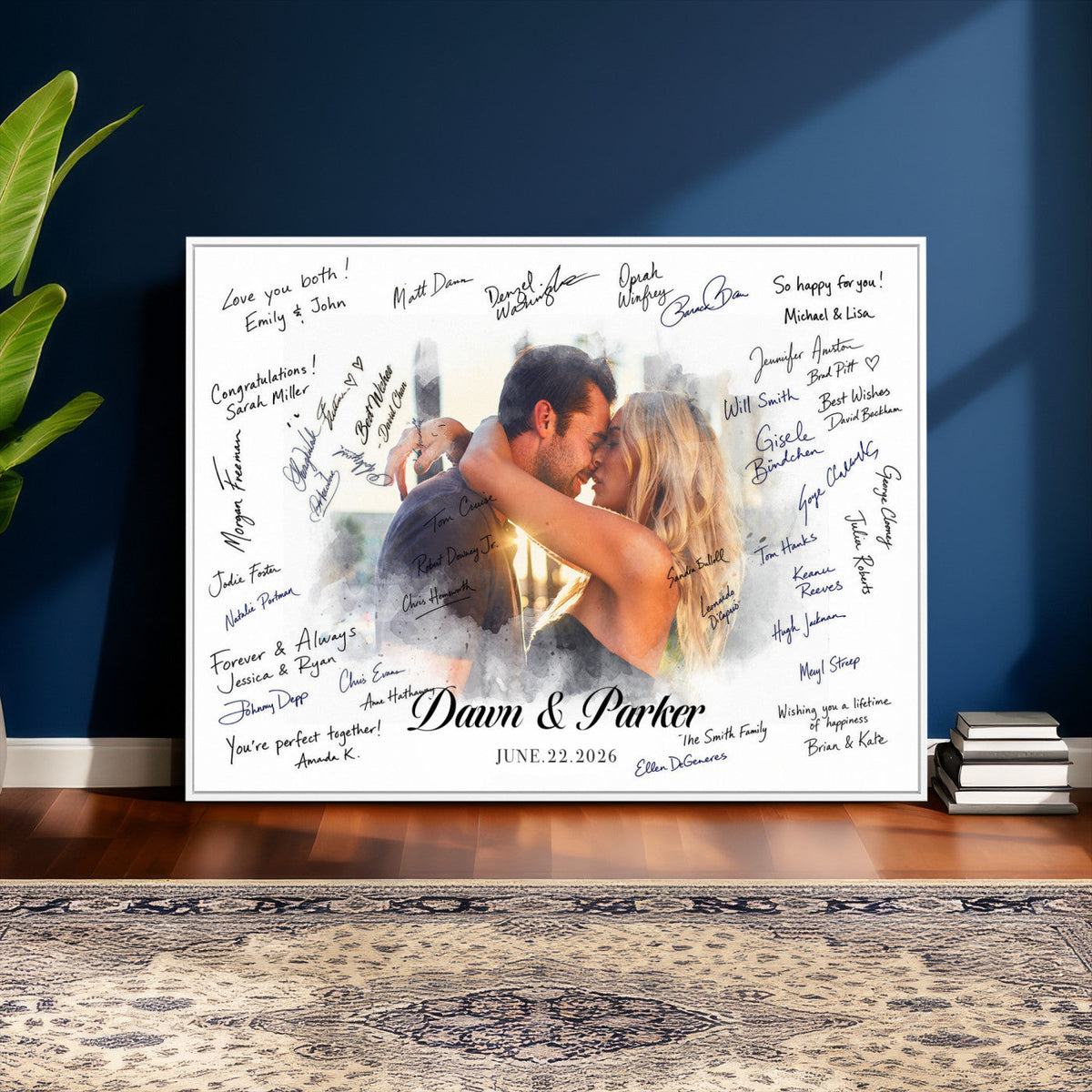 Wedding Guest Book Alternative Wall Art Canvas Print, Personalized, photo 18 of 25