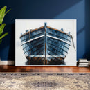 Blue Wooden Rowboat Canvas Wall Art, Coastal Nautical Boat Painting Print for Lake Beach House Decor, Minimalist Maritime Decor Artwork by MyGreatCanvas | Canvas Wall Art Prints | Photo Prints & Wall Decor