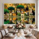 Gustav Klimt Golden Cityscape Wall Art Canvas Print,