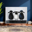 Funny Sheep Canvas Wall Art, Three Quirky Sheep Painting Print, Cute Animal Nursery Decor, Black White Navy Farmhouse Art, Kids Room Gift by MyGreatCanvas | Canvas Wall Art Prints | Photo Prints & Wall Decor