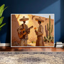 Mexican Couple Canvas Wall Art, Romantic Serenade Guitar Painting Print, Southwestern Desert Adobe Decor, Warm Golden Folk Art, Living Room Art by MyGreatCanvas | Canvas Wall Art Prints | Photo Prints & Wall Decor