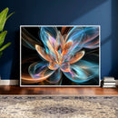 Fractal Lotus Canvas Wall Art, Blue Orange Glowing Flower Abstract Print, Modern Zen Meditation Room Decor, Ethereal Digital Art, Living Room by MyGreatCanvas | Canvas Wall Art Prints | Photo Prints & Wall Decor