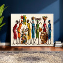 African Folk Art Canvas Wall Art, Colorful African Women Village Painting Print, Tribal Ethnic Home Decor, Vibrant African Art, Living Room by MyGreatCanvas | Canvas Wall Art Prints | Photo Prints & Wall Decor