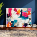 Blue Teal Abstract Canvas Wall Art, Modern Textured Painting Print, Navy Orange White Contemporary Art, Neutral Living Room Decor, Office Art by MyGreatCanvas | Canvas Wall Art Prints | Photo Prints & Wall Decor
