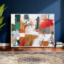 Blue Teal Abstract Canvas Wall Art, Modern Textured Painting Print, Navy Orange White Contemporary Art, Neutral Living Room Decor, Office Art by MyGreatCanvas | Canvas Wall Art Prints | Photo Prints & Wall Decor