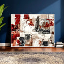 Blue Teal Abstract Canvas Wall Art, Modern Textured Painting Print, Navy Orange White Contemporary Art, Neutral Living Room Decor, Office Art by MyGreatCanvas | Canvas Wall Art Prints | Photo Prints & Wall Decor