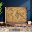 Personalized Push Pin World Map, Vintage Travel Map Canvas, Custom Names Anniversary Gift, Places Visited Pin Board, Couples Adventure Art
