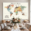 Detailed Custom World Map Print – Framed Custom Push Pin