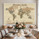 Personalized Custom World Map Wall Art Canvas Print – Travel