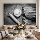 Vintage Baseball Glove and Bat Sports Wall Art Canvas,