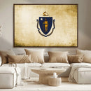 Massachusetts Flag Wall Art Canvas Print
