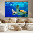 Sea Turtle Wall Art Canvas Print, Sea life in the Ocean Wall