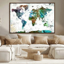 Modern Watercolor World Map Canvas Wall Art – Framed by MyGreatCanvas | Canvas Wall Art Prints | Photo Prints & Wall Decor