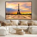 Paris Eiffel Tower Sunset Canvas Wall Art Print - Iconic