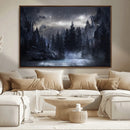 Night Landscape and Trees Wall Art Canvas Print