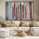 Vintage Wooden Weathered Ski's in Front of an Old Barn Wall by MyGreatCanvas | Canvas Wall Art Prints | Photo Prints & Wall Decor