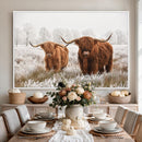 Longhorn Cattle Wall Art Canvas Print, Framed Farmhouse