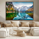 Spectacular autumn view of Braies Lake Wall Art Canvas Print by MyGreatCanvas | Canvas Wall Art Prints | Photo Prints & Wall Decor
