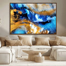 Blue Orange Marble Fluid Effect Canvas Wall Art Print by MyGreatCanvas | Canvas Wall Art Prints | Photo Prints & Wall Decor