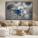 Blue Butterfly Black and White Canvas Wall Art by MyGreatCanvas | Canvas Wall Art Prints | Photo Prints & Wall Decor