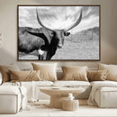 Cattle Wall Art Longhorn Cow Canvas Print