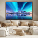Northern Lights above Mountain Wall Art, Northern Lights
