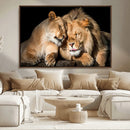 Lion and Lioness Wall Art Canvas Print – Framed African